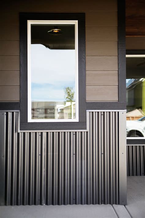 corrugated metal as house siding|corrugated metal wainscoting.